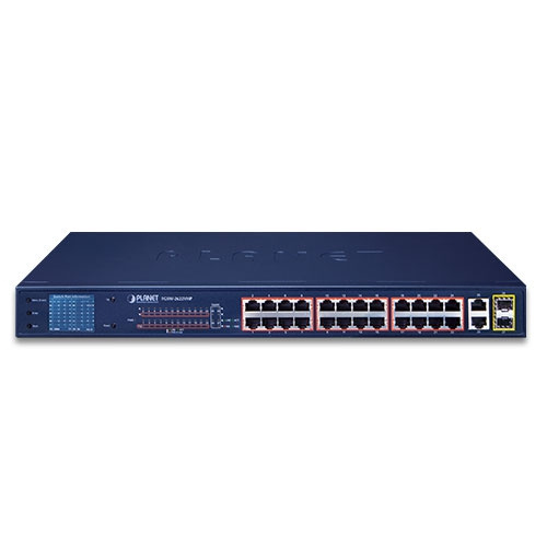 Interruttore Planet FGSW-2622VHP 24x 100Mb 2x RJ-45/SFP 300 W PoE+