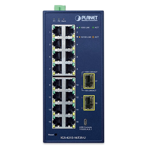 Interruttore Planet IGS-4215-16T2S 16x 1Gb 2x SFP