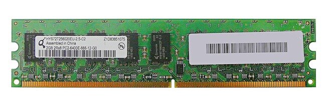 Memoria RAM 1x 2GB QIMONDA ECC UNBUFFERED DDR2 800MHz PC2-6400 UDIMM | HYS72T256020EU-2.5-C2