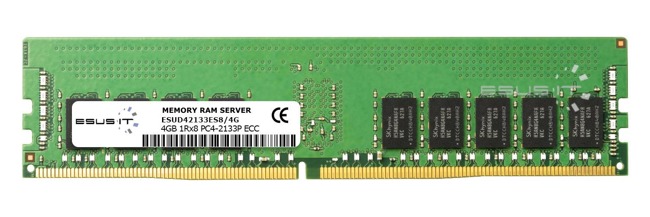 Memoria RAM 1x 4GB ESUS IT ECC UNBUFFERED DDR4 1Rx8 2133MHz PC4-17000 UDIMM | ESUD42133ES8/4G