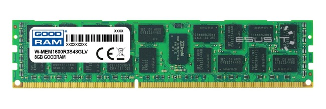 Memoria RAM 1x 8GB GoodRAM ECC REGISTERED DDR3 1Rx4 1600MHz PC3-12800 RDIMM | W-MEM1600R3S48GLV