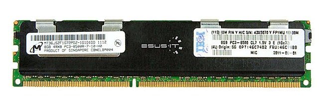 Memoria RAM 1x 8GB IBM ThinkServer & System X DDR3 1066MHz ECC REGISTERED DIMM | IBM P/N: 47J0138 | OPT: 49Y1399 | 49Y1417