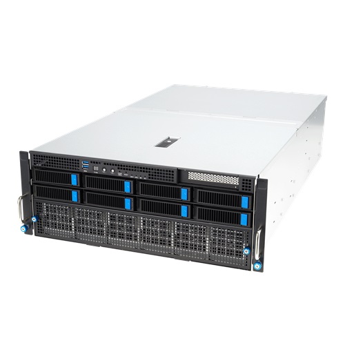 Piattaforma server ASUS 4U ESC8000A-E12-SKU3/1G/3kW(2+2)/1PCIe/2NVMe/OCP 90SF02H3-M000N0 AMD x 2 DDR5 x 24 9 x 2.5" SATA/NVME PSU 2+2