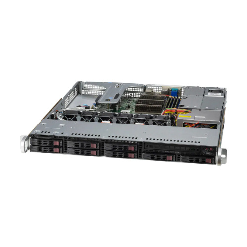 Piattaforma server Supermicro 1U 110T-M SYS-110T-M Intel x 1 DDR4 x 4 8 x 2.5" SATA PSU 1+0