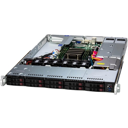 Piattaforma server Supermicro 1U 1115SV-WTNRT AS-1115SV-WTNRT AMD x 1 DDR5 x 6 10 x 2.5" SATA/SAS/NVME PSU 1+1